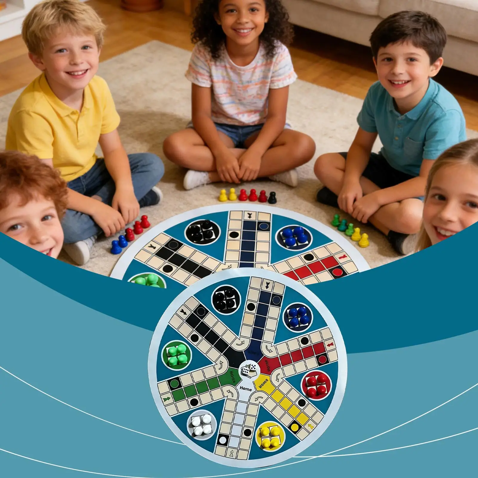 Juego de mesa educativo plegable tipo ajedrez, damas y Ludo - imagen 2
