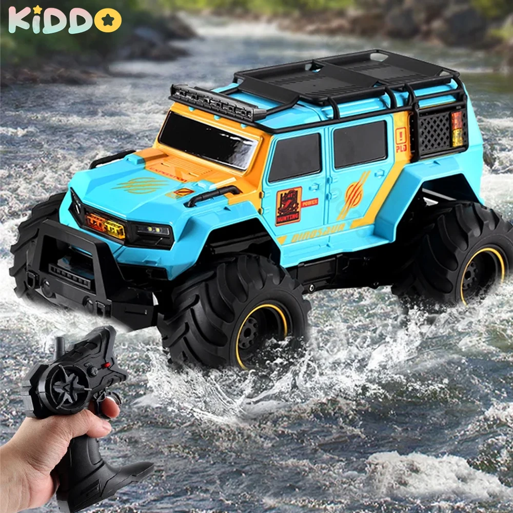Coches anfibios RC, vehículo acrobático todoterreno, coche de policía, coche de Control remoto impermeable, vehículo de escalada ligero, vehículo 4WD, juguete de playa