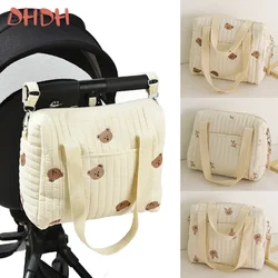Bolsa de pañales para cochecito bebé con oso bonito bordado práctico