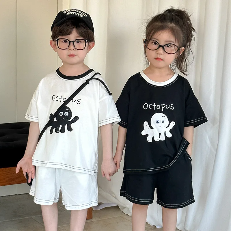 Conjunto verano bebé niña – Camiseta y pantalón corto estampado animal - imagen 4