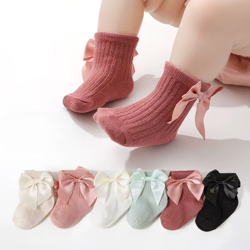 Calcetines de algodón con lazo y encaje para niñas – Princesa coreano - imagen 3