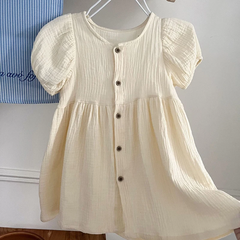 Conjunto de ropa de verano para niños, camisa de manga corta, pantalones cortos, traje informal de 2 uds., vestido de Color sólido para niñas, traje para hermana y hermano - imagen 4