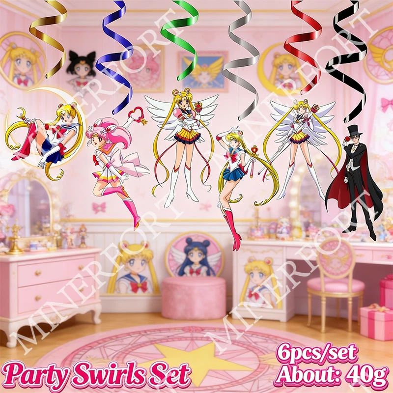 Decoración infantil Sailor Moon con diseño espiral - imagen 3