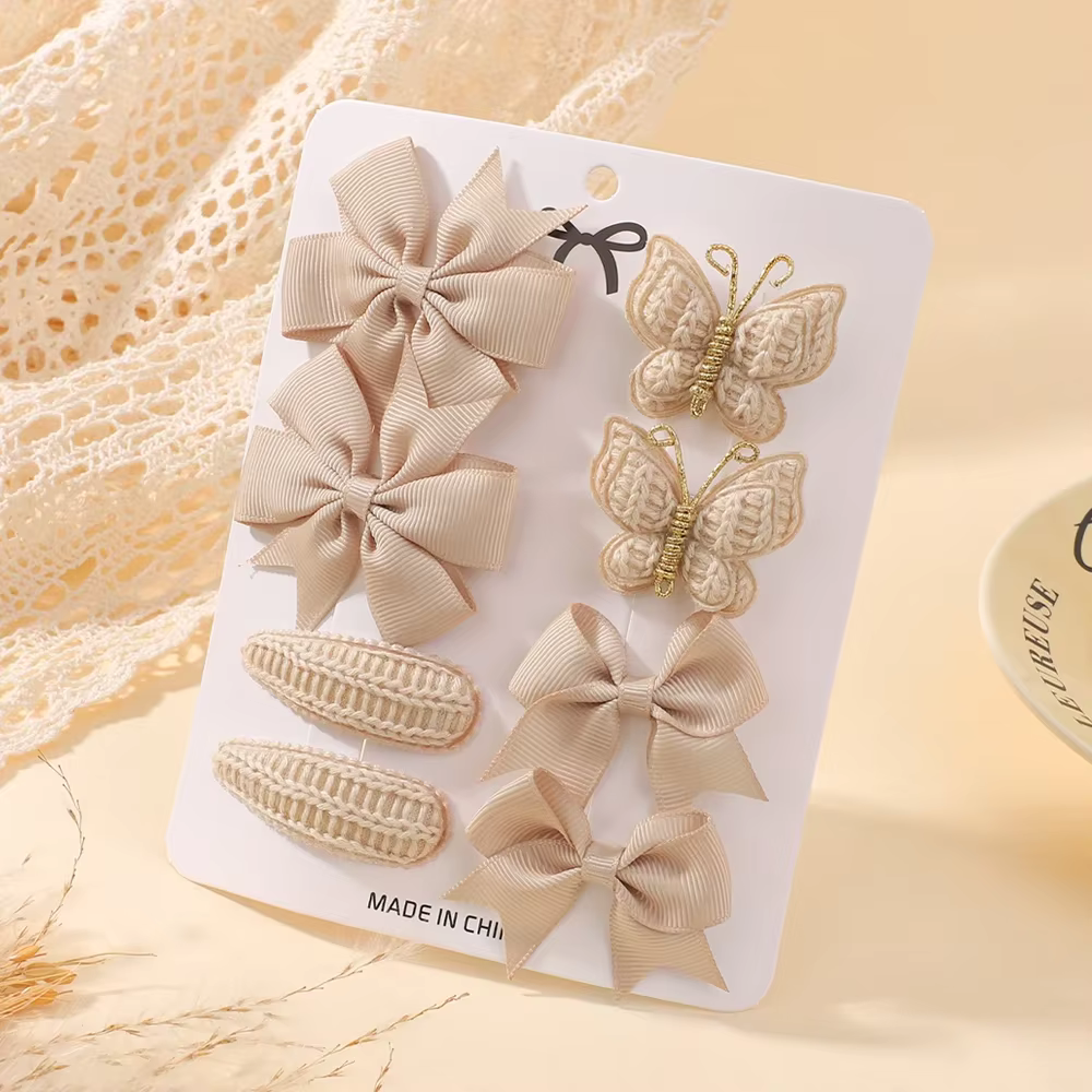 Pinzas mariposa tejidas para niñas – Hechas a mano - imagen 2