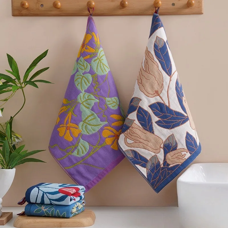 Toalla grande de gasa de algodón Jacquard de cuatro capas, babero suave específico para niños, absorbente, transpirable, fácil de lavar, cuidado diario del bebé. - imagen 2