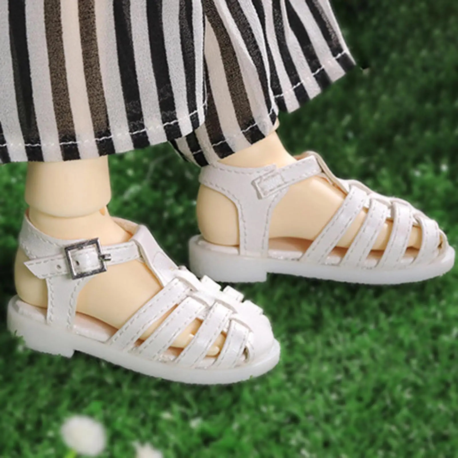 BJD Doll Beach Sandals Flat Shoes Comfortable Pretend Play Photo Prop, Summer Shoes BJD Doll Sandals for 1:4 Doll