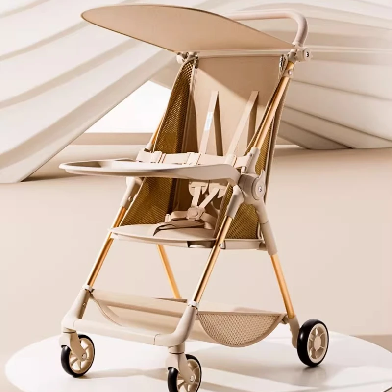 Cochecito compacto multifunción acostado 0-3Y Asiento 360 °   Ruedas y marco de aluminio Base resistente extra ancha plegable con una sola mano - imagen 5