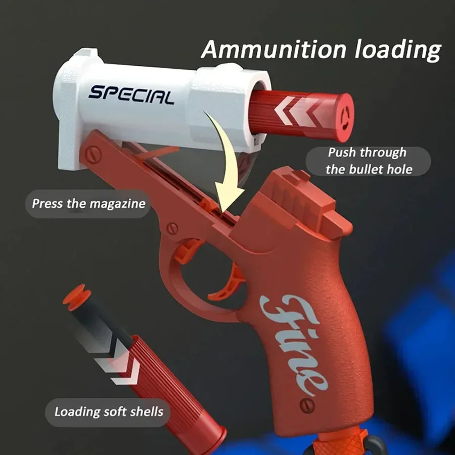 Mini lanzador de balas suaves S686, pistola de juguete, pistola de balas de espuma Airsoft, arma para exteriores, pistola para niños - imagen 3