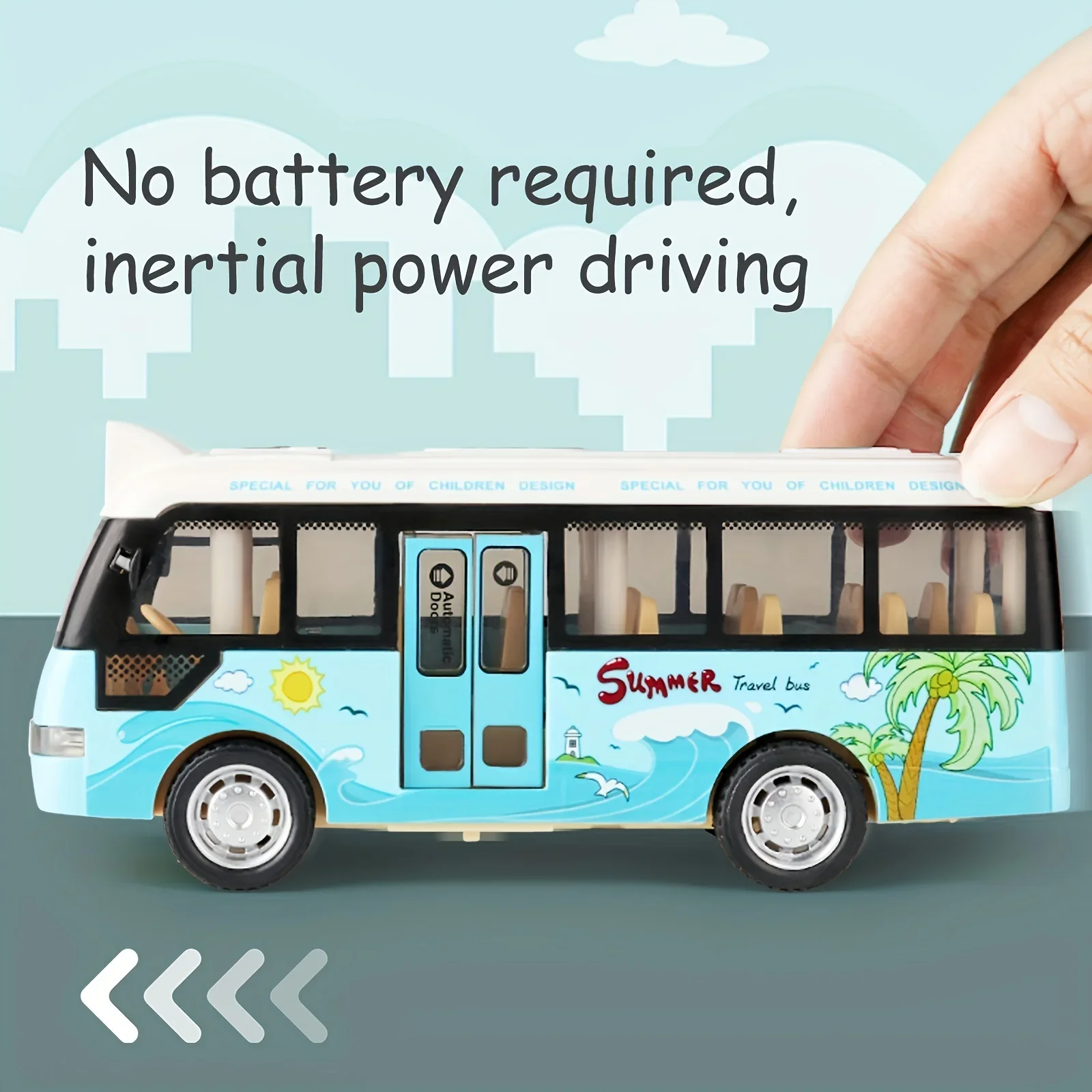 Autobús escolar de juguete con sonido y luces – Puertas abribles - imagen 5