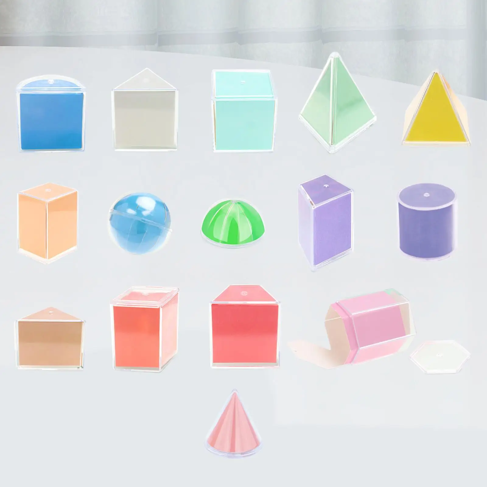 3D Geometric Shapes Montessori Learning Toys Educational Toy Geometric Shapes Blocks Set for Babies Ages 2+ Preschool Elementary