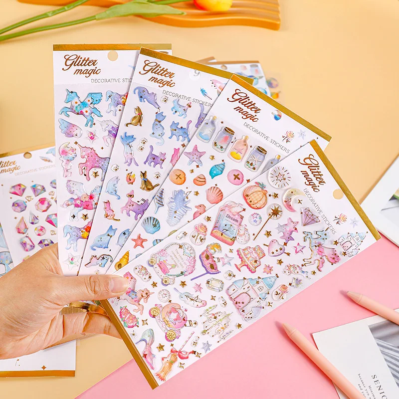 Pegatinas resina 3D para niñas – Calcomanías creativas para álbum - imagen 3