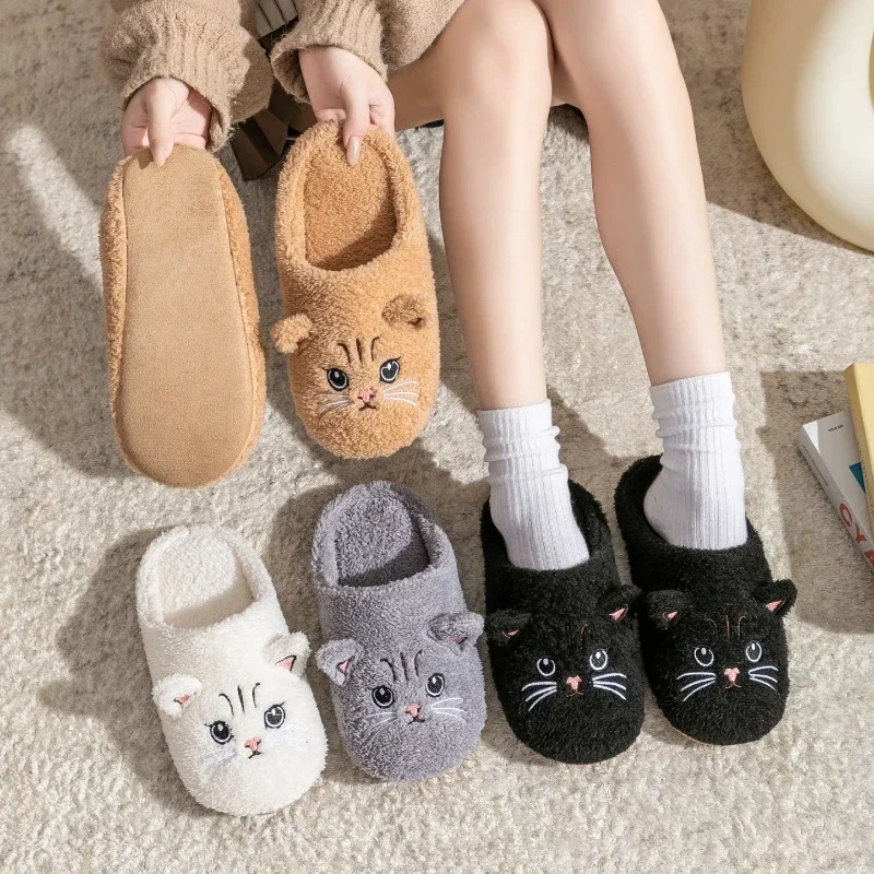 Pantuflas de felpa antideslizantes para casa, cálidas de invierno - imagen 4