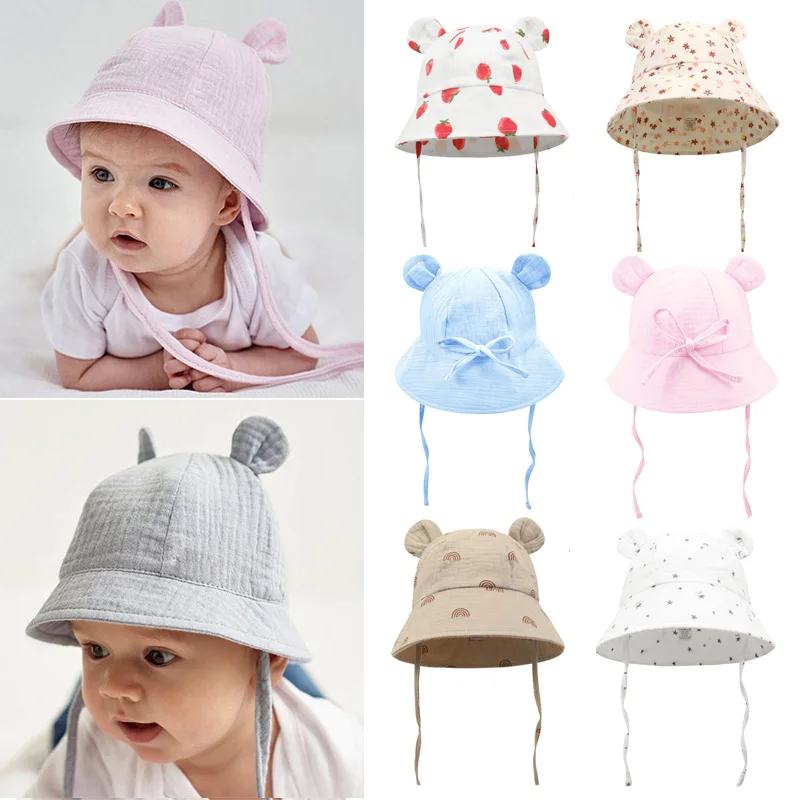 Sombrero verano bebé algodón ajustable – Estilo cubo - imagen 3