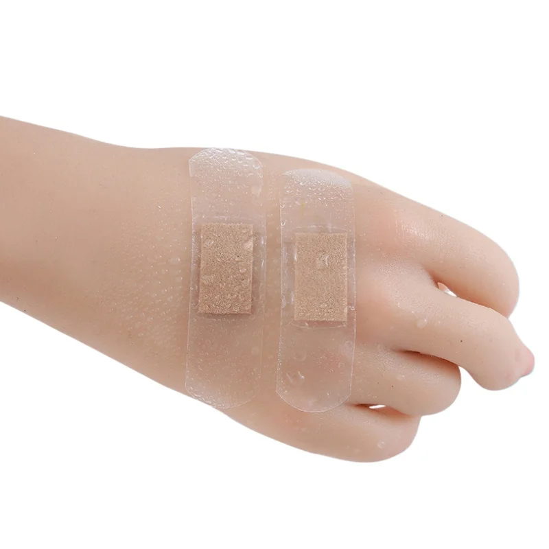 100 Uds tirita impermeable transparente Invisible hemostático transpirable baño de agua vendaje de natación botiquín de primeros auxilios - imagen 5