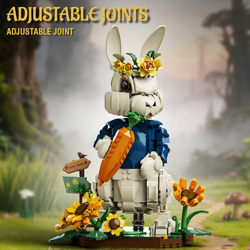 Bloques de construcción de conejos y girasoles para niños - imagen 2