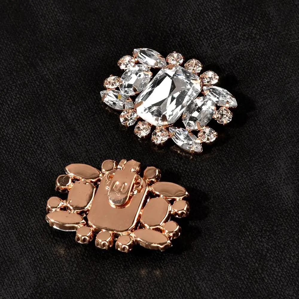Broche decorativo para zapato de niña – Hebilla brillante cuadrada - imagen 2
