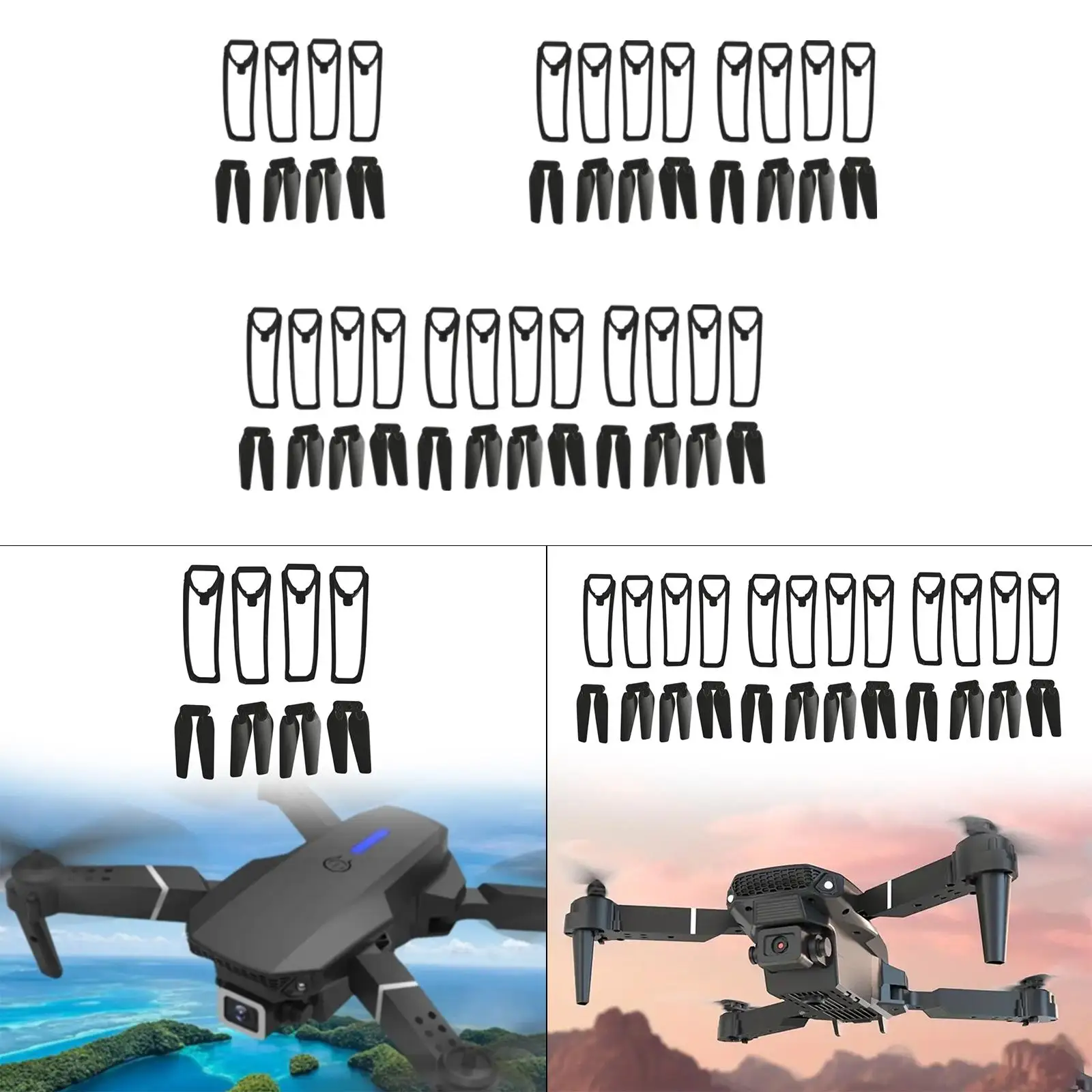 Hélices profesionales, ligeras, portátiles, de alta resistencia, de liberación rápida, piezas de repuesto con cubierta protectora para E88Pro E88 - imagen 4