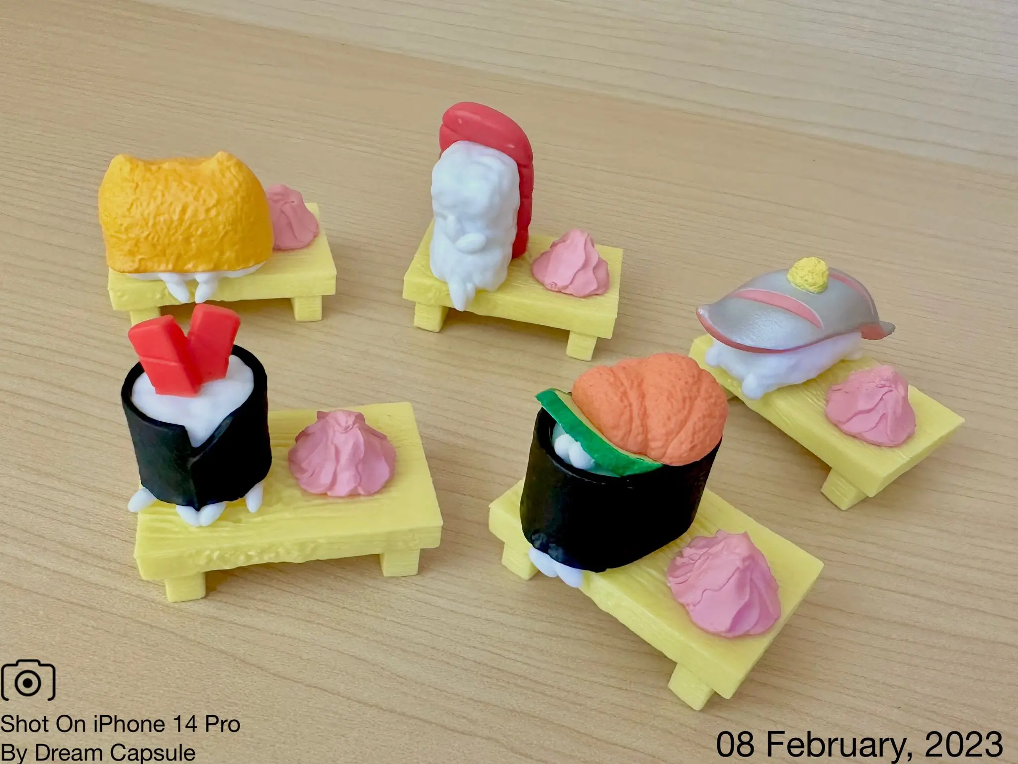 Cápsula de juguete kawaii Live Sushi 2 Tekkamaki Medium Toro, erizo de mar, figuras de Inari Gacha gashapon - imagen 2