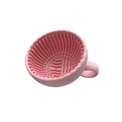 Limpiador para brochas de maquillaje con cuenco plegable en silicona