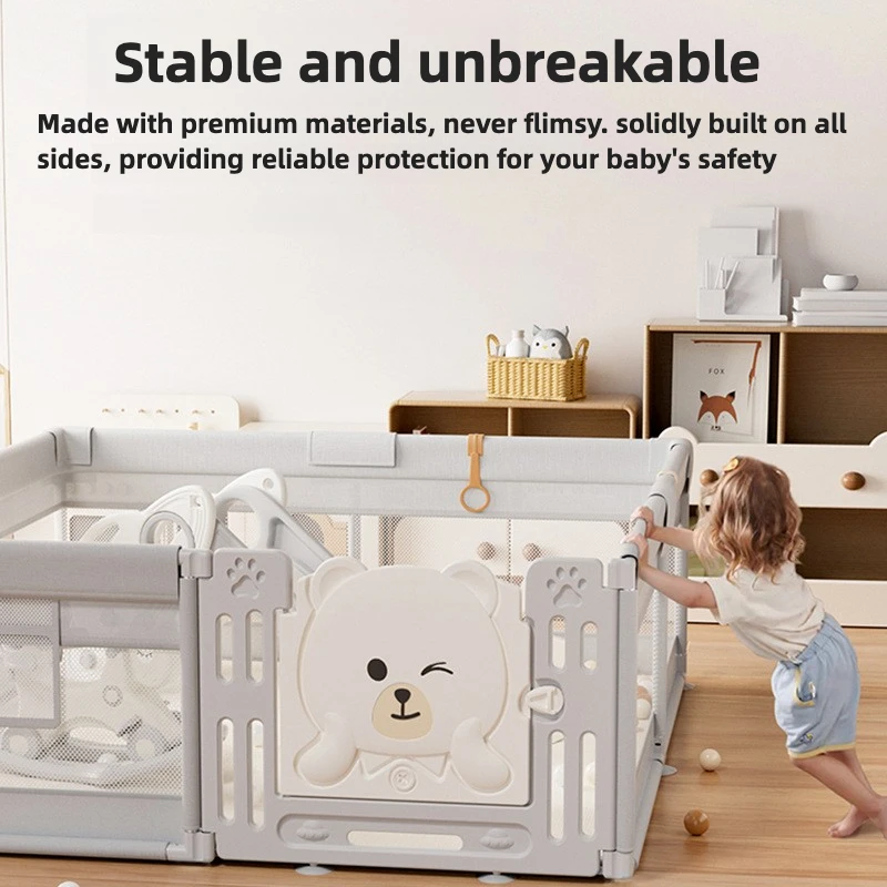IMBABY Corralito para bebé – Seguridad infantil con oso