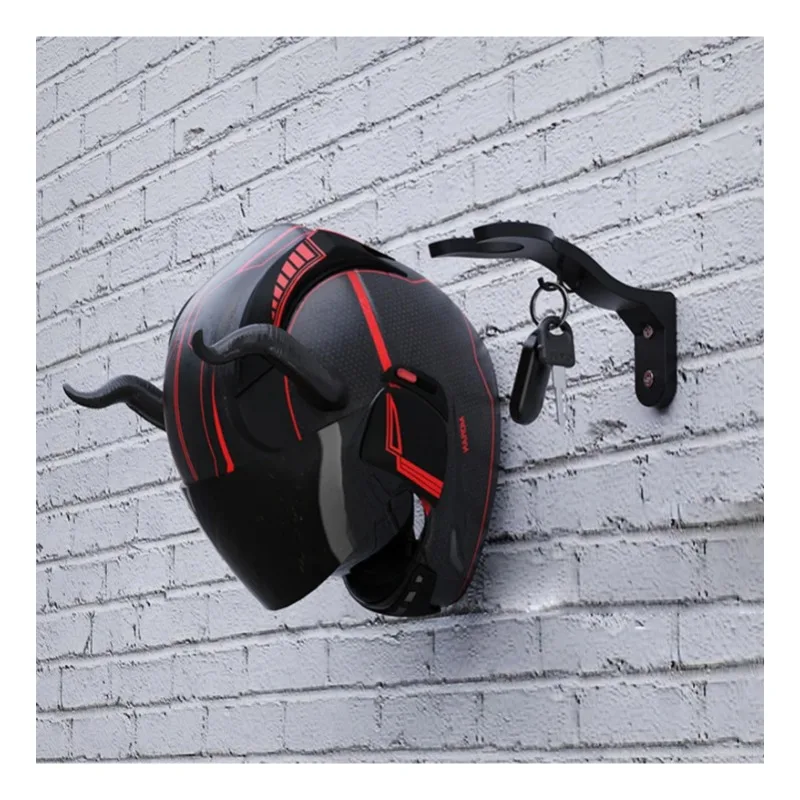 Soporte multiusos para casco, gancho sin taladro montado en la pared, estante para casco de bicicleta eléctrica para motocicleta, colgador de almacenamiento para casco de seguridad, 2 uds. - imagen 2
