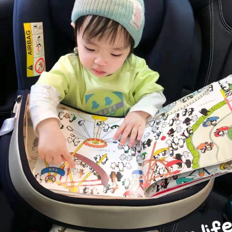 Mesa organizadora de platos de cena multifuncional, plato de cena práctico para bebé, bandeja de asiento de seguridad, plato de cena de coche para niños - imagen 2