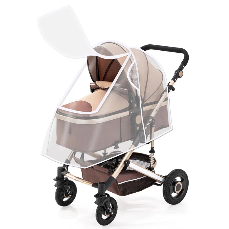 Parabrisas de cochecito de paisaje alto, cubierta universal a prueba de viento para lluvia, cubierta protectora de día cálida para coche de niños agrandada para invierno - imagen 3