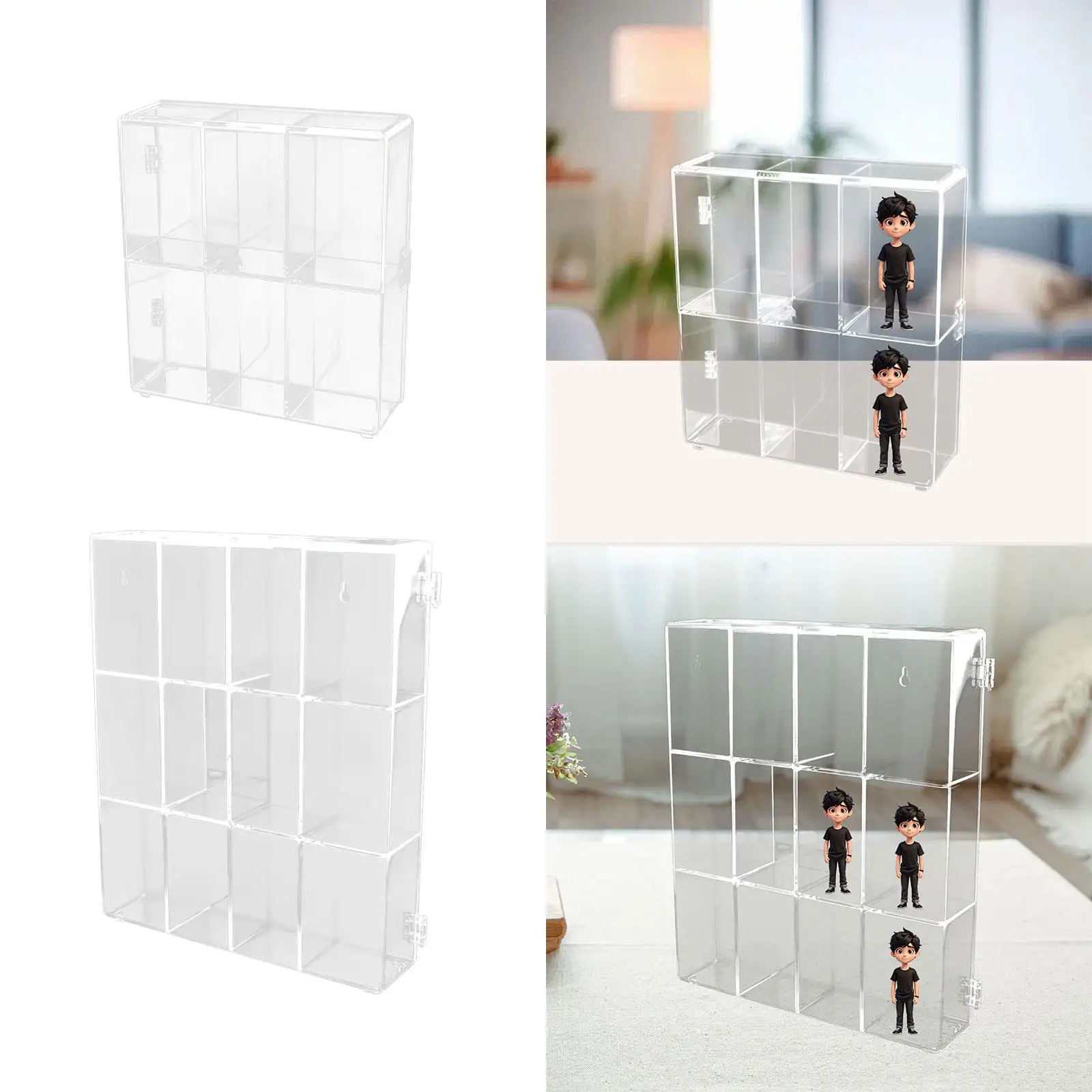 Action Figure Display Shelf Clear Display Case Doll Protection Toy Shelves Fashion Showcase Box Storage Box for Living Room