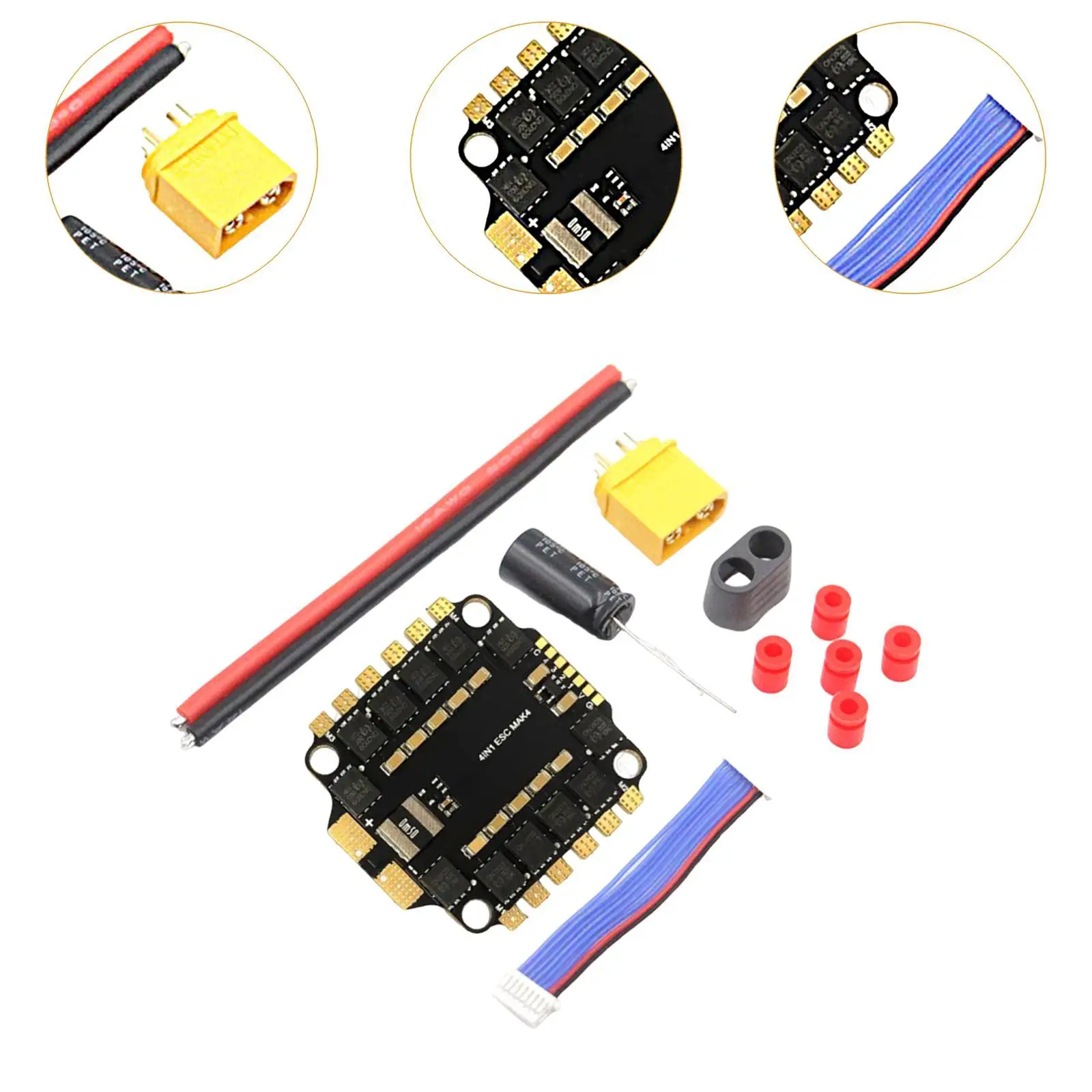 4 in 1 Brushless ESC for FPV Drone Sturdy RC DIY Hobby Compact Accessories DIY Part Electric Speed Controller Replace Spare Part
