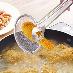 Juego de colador y cuchara para freír en acero inoxidable duradero