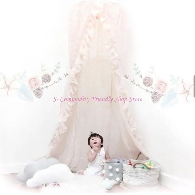 85AE Suministros cama para bebé, cuna con dosel colgante, cuna, mosquitera, cortina cama para niños y niñas, decoraciones - imagen 3