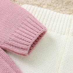 Conjunto de punto para bebé niña: top y leggings florales