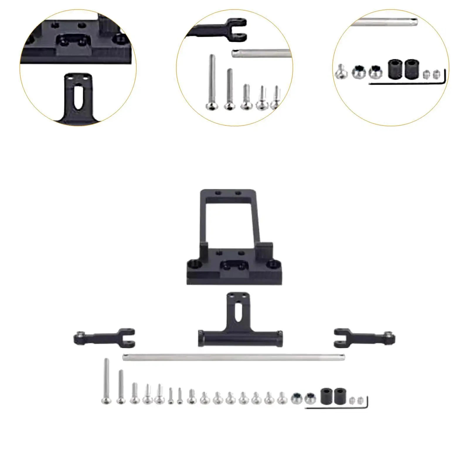 Bta Servo Mount with Full Hydraulic Steering Cylinder Kit RC Car Repair Kit for 1/10 RC Crawler Wraith RC Car Accessories