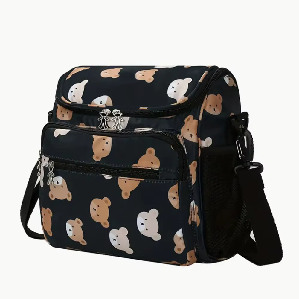 Bolso bandolera maternidad grande con múltiples bolsillos bebé