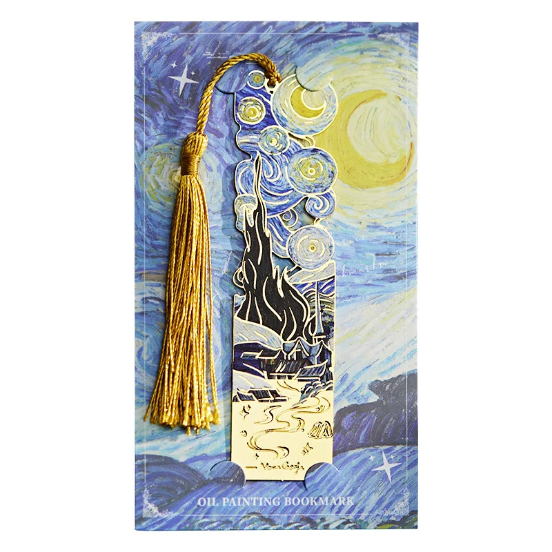 Marcapáginas de metal con pintura al óleo – Regalo graduación niños - imagen 4