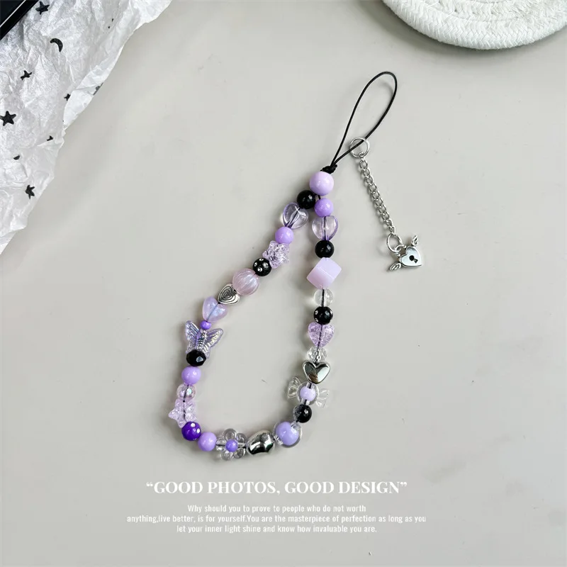 Pulsera infantil de cuentas con charms de mariposa y caramelo - imagen 3
