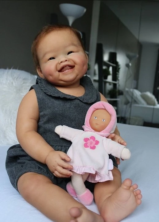 NPK 28 ''hechas a mano sin terminar sin pintar piezas de bricolaje de gran cantidad Reborn Minmin Color fresco con conectores y ojos de cuerpo de tela