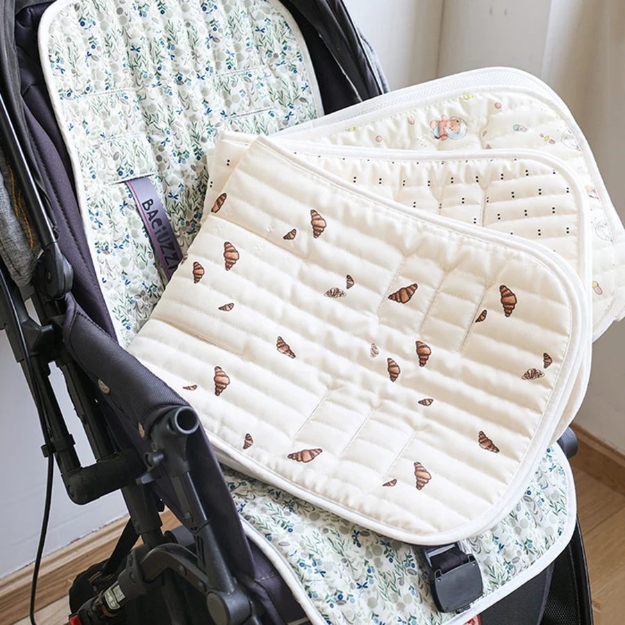 Nuevo cojín de cochecito fino estampado para cochecitos de niños, almohadilla Universal transpirable para todas las estaciones, lavable a máquina - imagen 2