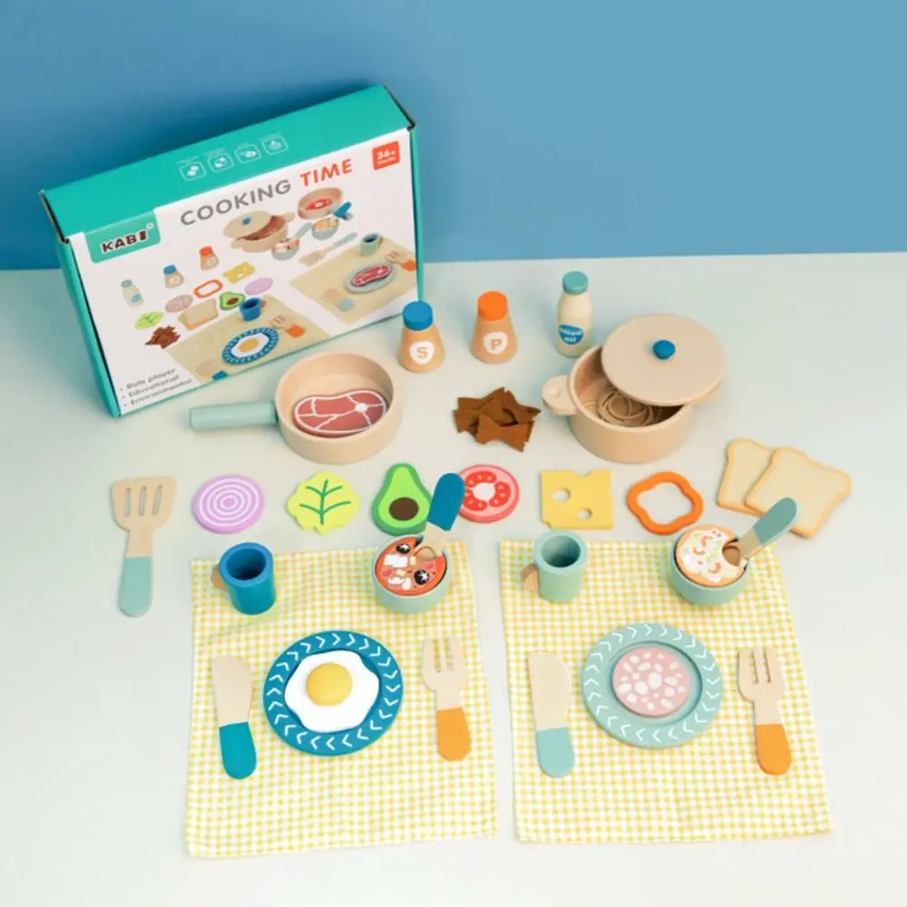 Nuevos juguetes de cocina de madera para niños, utensilios de cocina, juguetes educativos para edades tempranas, comida de sentidos visuales, juguetes de cocina de simulación - imagen 2