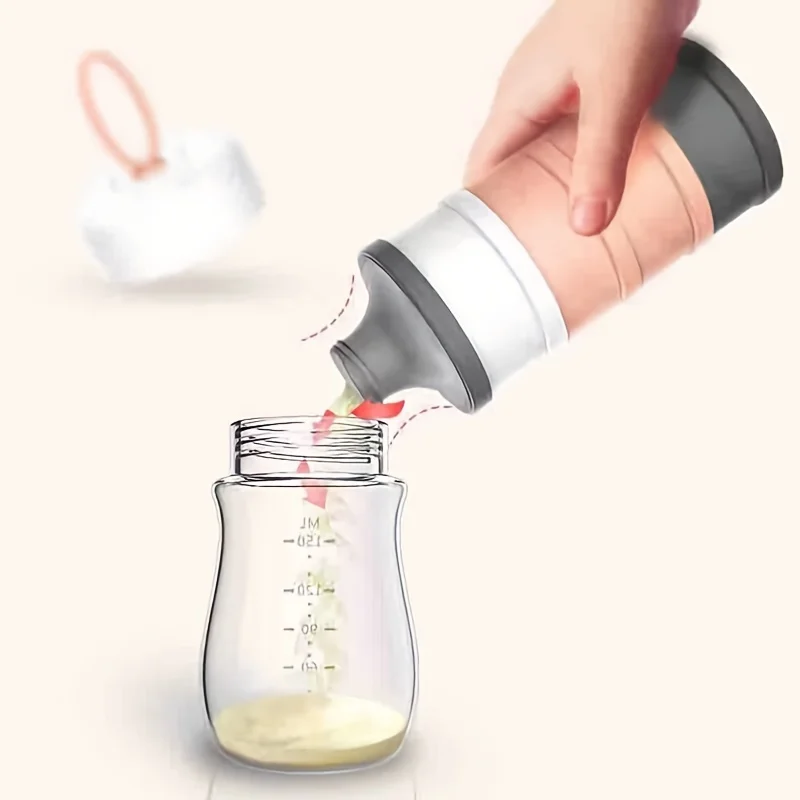 Dispensador portátil de leche en polvo, contenedor alimentos, cajas alimentación almacenamiento para bebés y niños pequeños, caja 4 rejillas - imagen 4