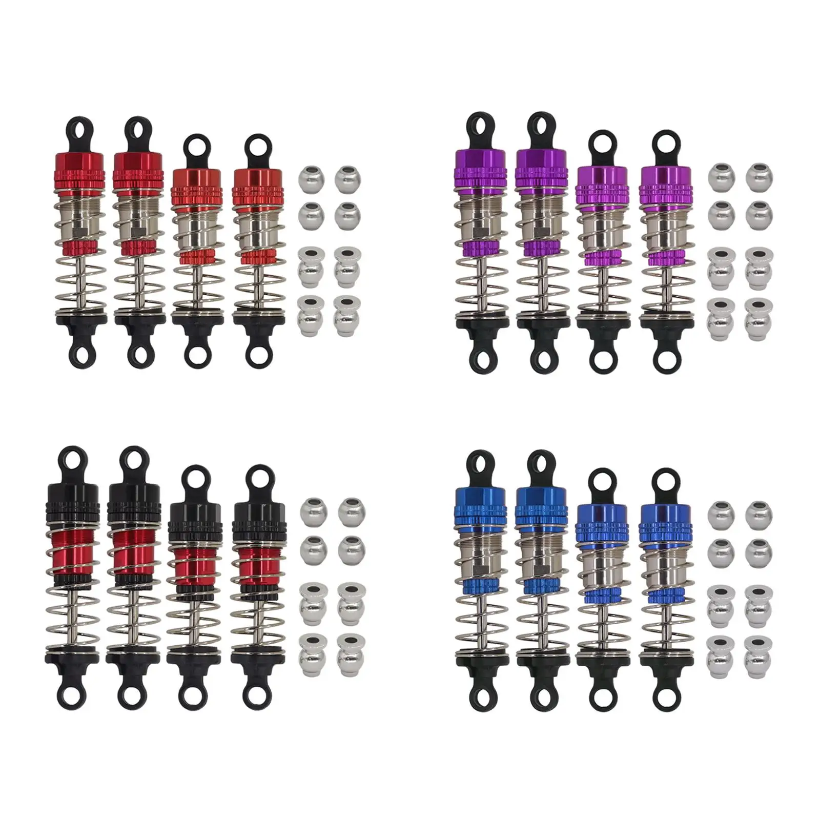 Juego de amortiguadores de aceite, Combo delantero y trasero de 66mm y 72mm, repuesto mejorado para coche teledirigido 14210 14209 1/14, profesional resistente - imagen 2