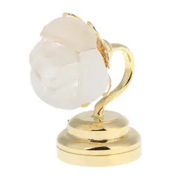 Lámpara de Mesa en Miniatura con Luces LED para Casa de Muñecas a Escala 1/12, Accesorio de Metal Dorado para Escritorio de Casa de Muñecas