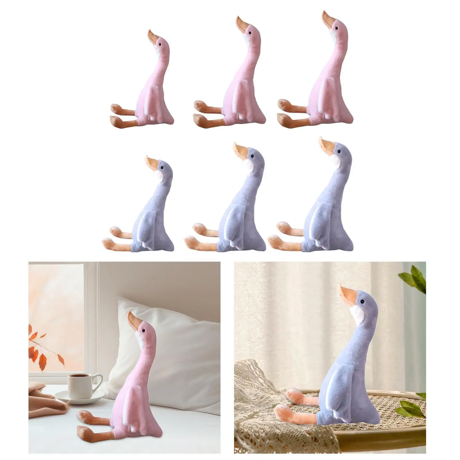 Lovely Goose Stuffed Animal Doll Duck Plush Toy Decoration Plush Doll Swan Figure Toy for Office Couch Birthday Gift Bed Home