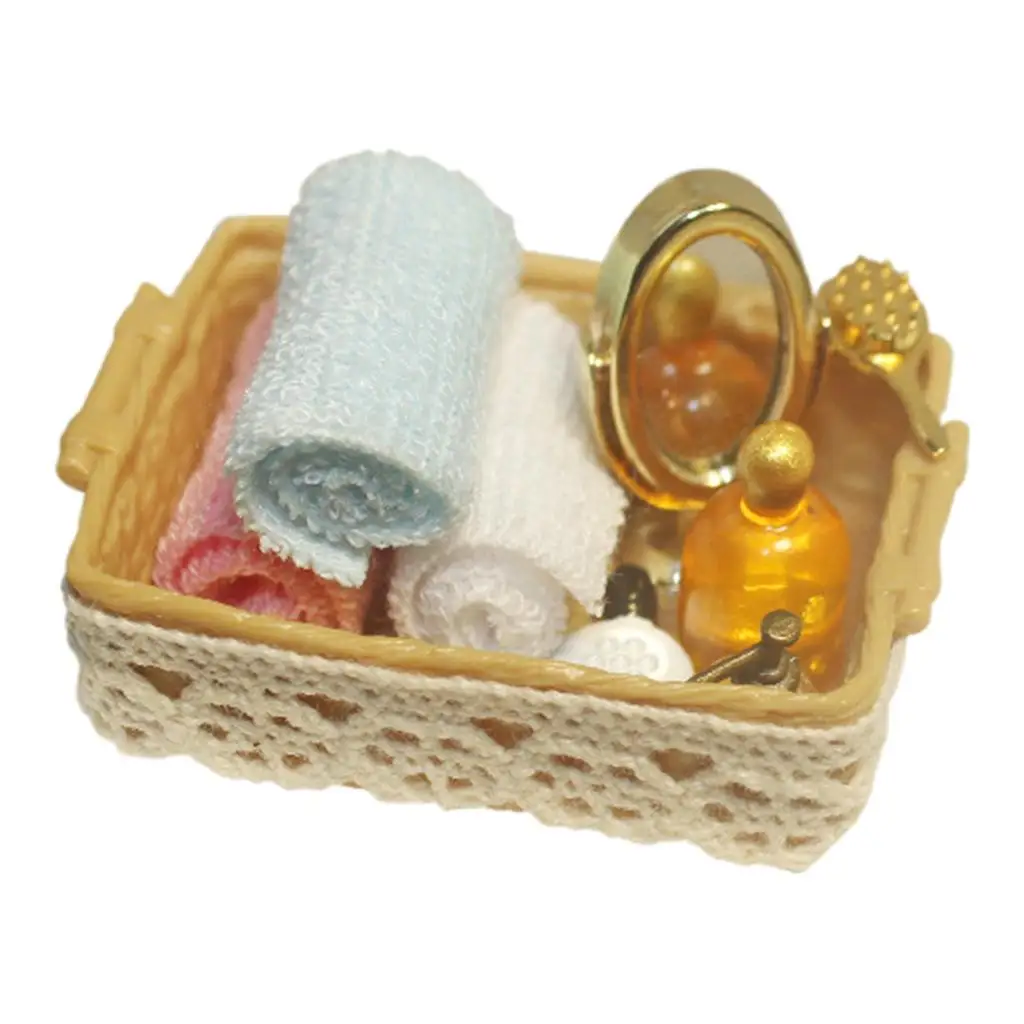 1/12 Dollhosue Dollhouse Bathroom Mini Basket Dollhouse Kids Pretend Toy Gifts 1/12 Dollhosue Dollhouse Bathroom Mini Basket Dollhouse Kids Pretend Toy Gifts