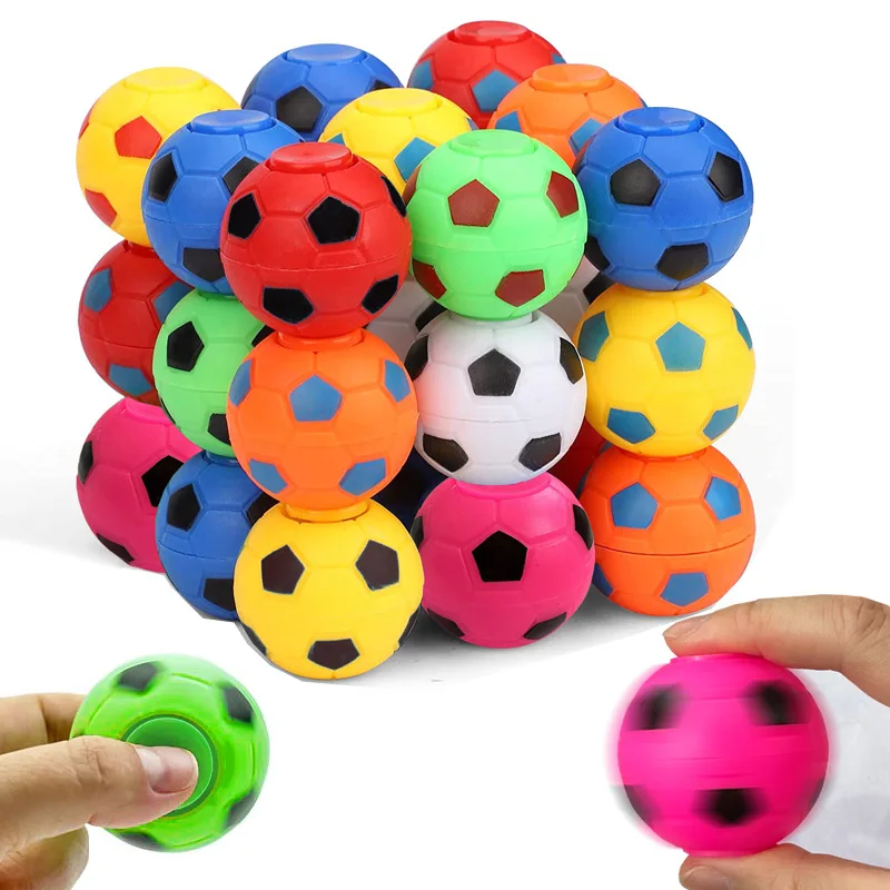 5 uds Mini Fidget Spinner balón de fútbol de juguete para niños, recuerdos de fiesta de fútbol relleno de bolsa de regalos, pelota giratoria de estrés para dedo de fútbol