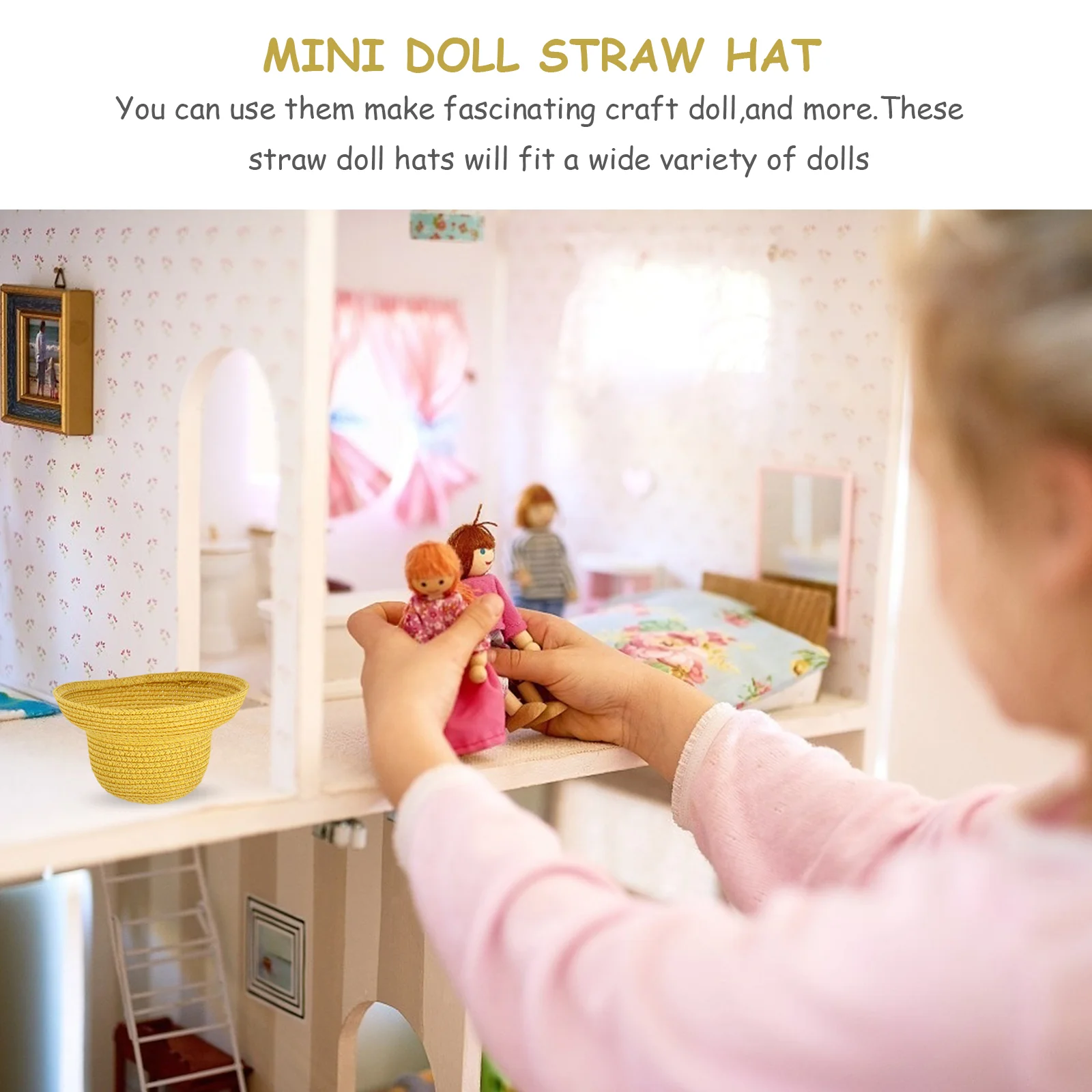 Accesorios de disfraz Mini sombreros en miniatura tejidos a mano de imitación - imagen 3