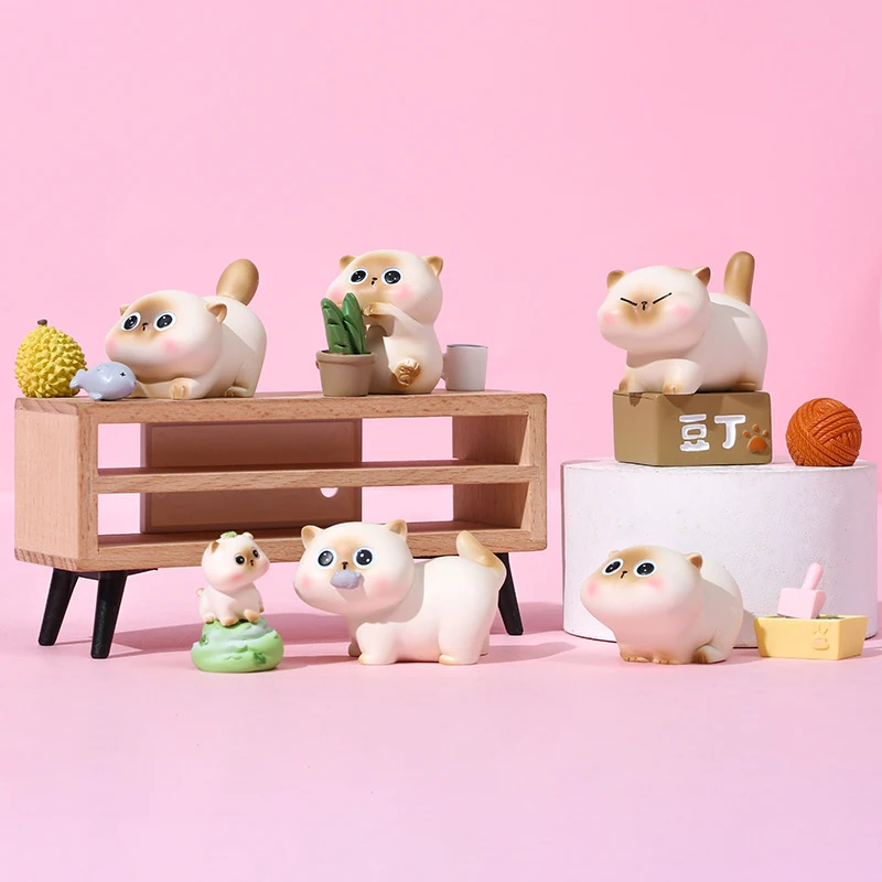 Caja ciega de gato Siam, bolsa ciega bonita, caja misteriosa siamesa, muñeco de gatitos Kawaii, adorno de escritorio, decoración, Mini estatuilla, juguete, regalo de cumpleaños - imagen 2