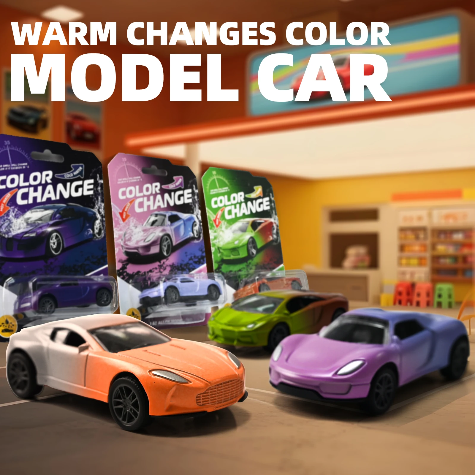 Mini coche mágico de aleación con cambio de Color de agua y temperatura 1:64, modelo de carreras extraíble con tobogán duradero a prueba de golpes para niños, regalos - imagen 2