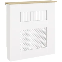HOMCOM Cubre Radiadores, Cubreradiador de MDF, 78x19x81 cm, Cubierta para Radiador, Diseño Moderno de Listones y Nido de Abeja, para Salón, Dormitorio, Blanco