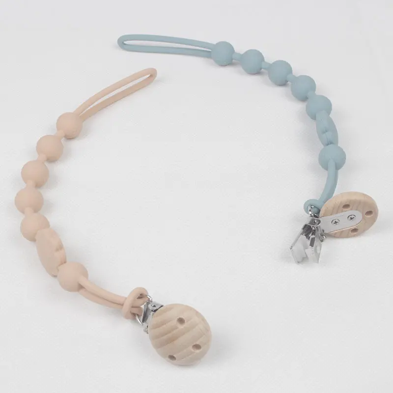 Clip de cadena de chupete de silicona para bebé, soporte de pezones ficticio, Clips sin BPA, cadena de dentición para bebés, regalos de juguete, accesorios para bebés lindos - imagen 5
